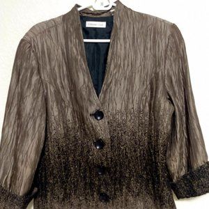 Coldwater Creek:  Beautiful Bronze/Black Crinkle Jacket